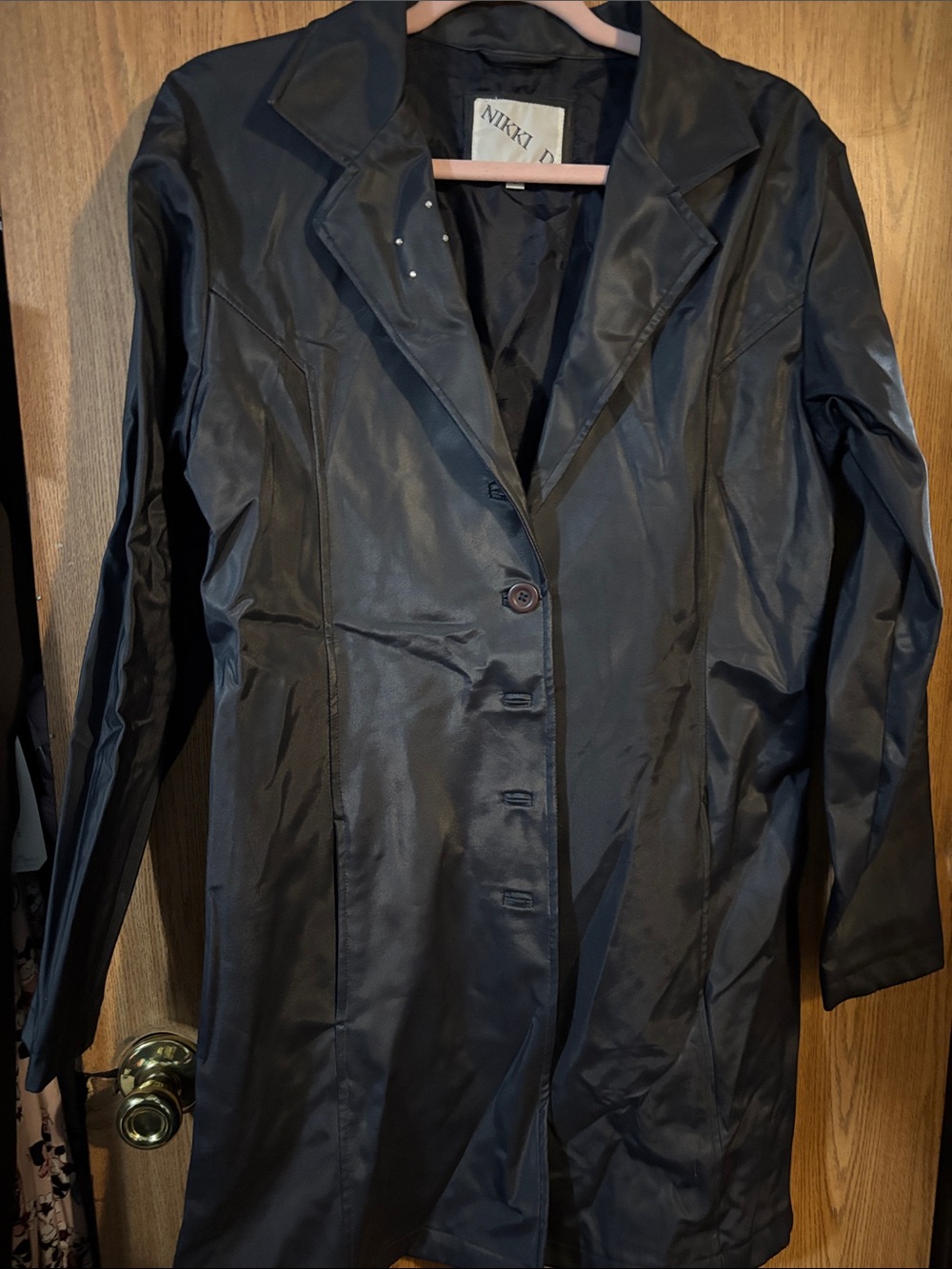 Black Single-Button Trench Coat